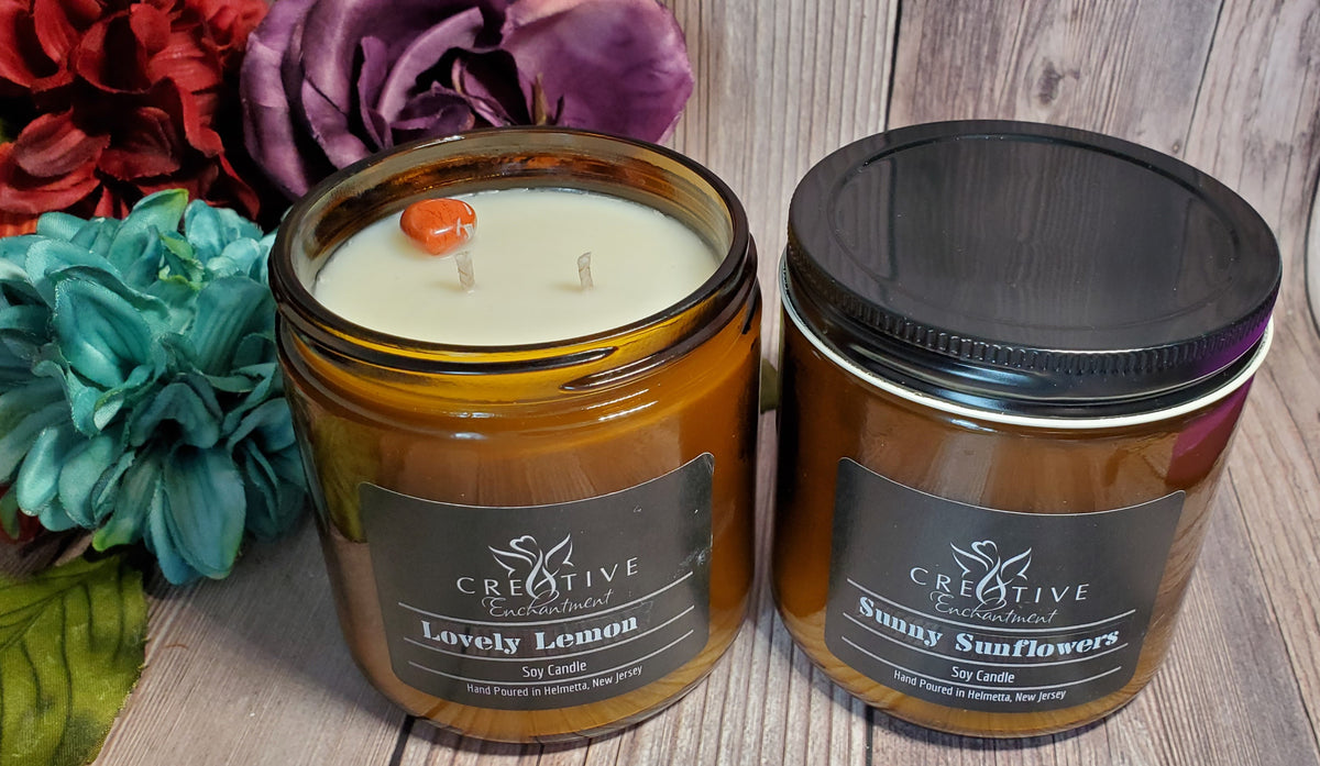 16 oz. Amber Glass Jar - Hand Poured Soy Candle — 865 Candle Company