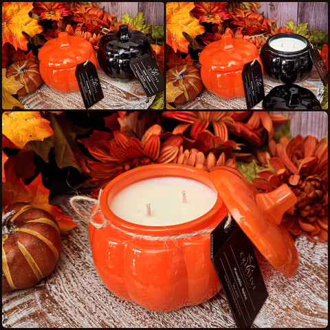 16 Oz Glass Pumpkin Jar Candle