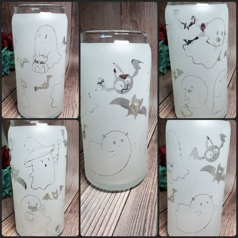(Choose Design) 20 oz. Halloween Glass Can Tumblers