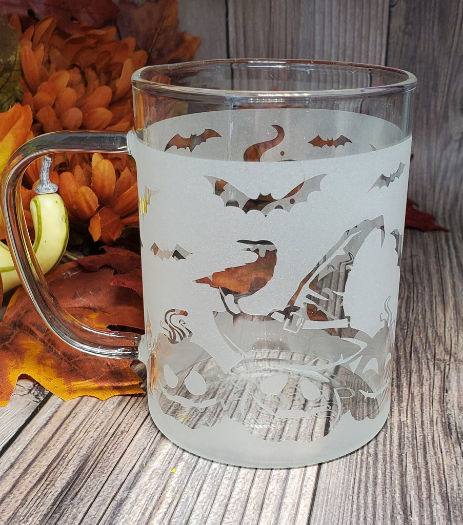 Clear Glass Halloween Mug, Glass Coffee Mug, Cute Ghost Mug, Clear