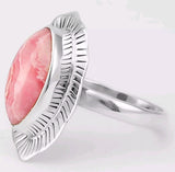 Rhodochrosite Sterling Silver Ring Size 7.5