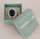 Sterling Silver Lapis Ring Size 14.5